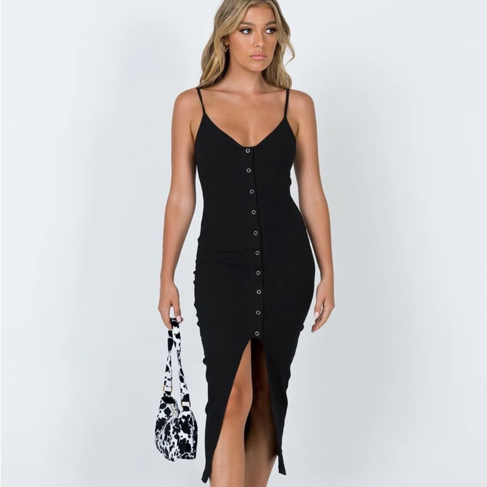 Princess Polly Muir Midi Dress Black